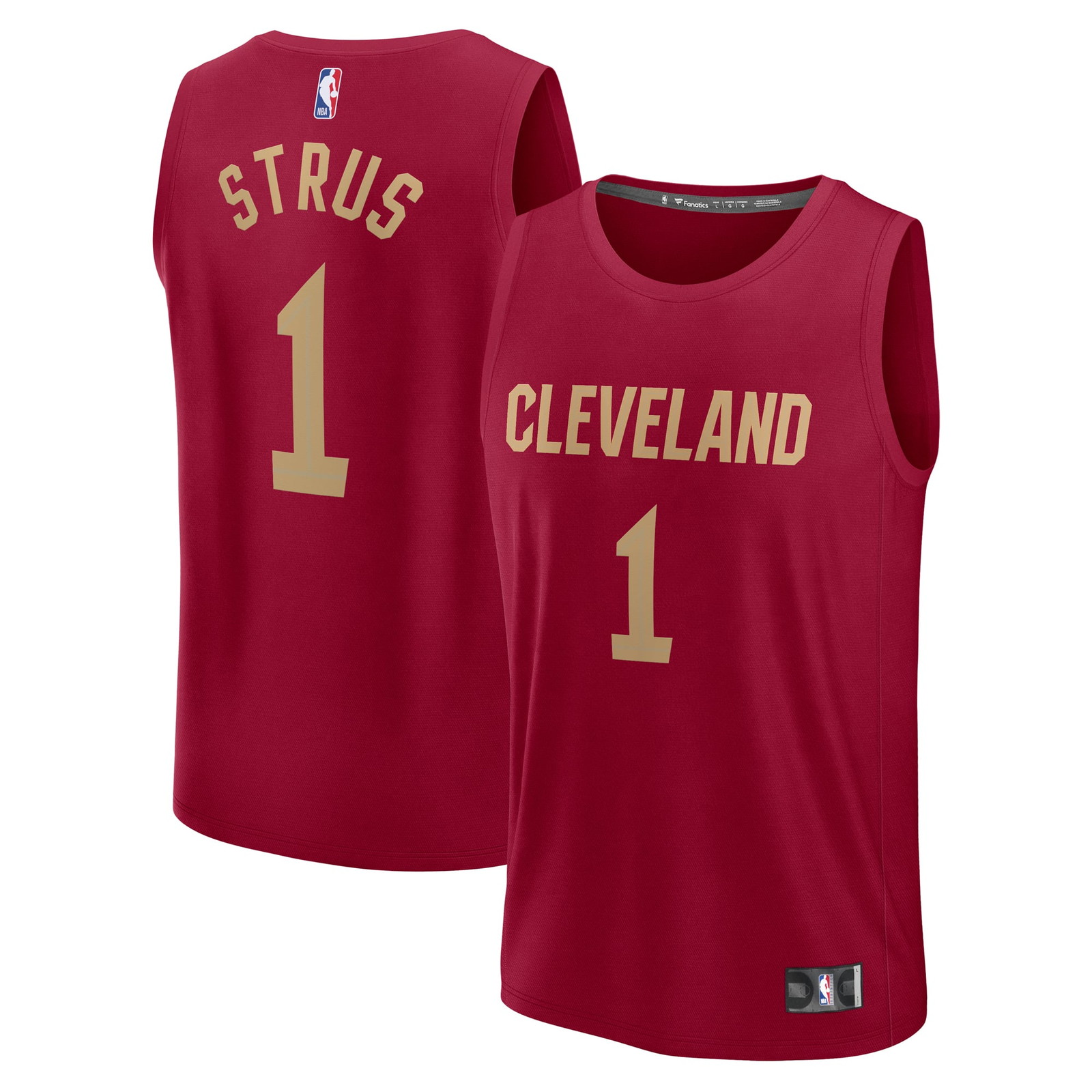 Max Strus Cleveland Cavaliers Youth Fast Break Player Jersey Icon Edition Wine - front and back view