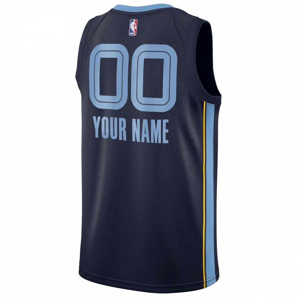 Memphis Grizzlies 2020/21 Swingman Custom Jersey Icon Edition Navy - back view