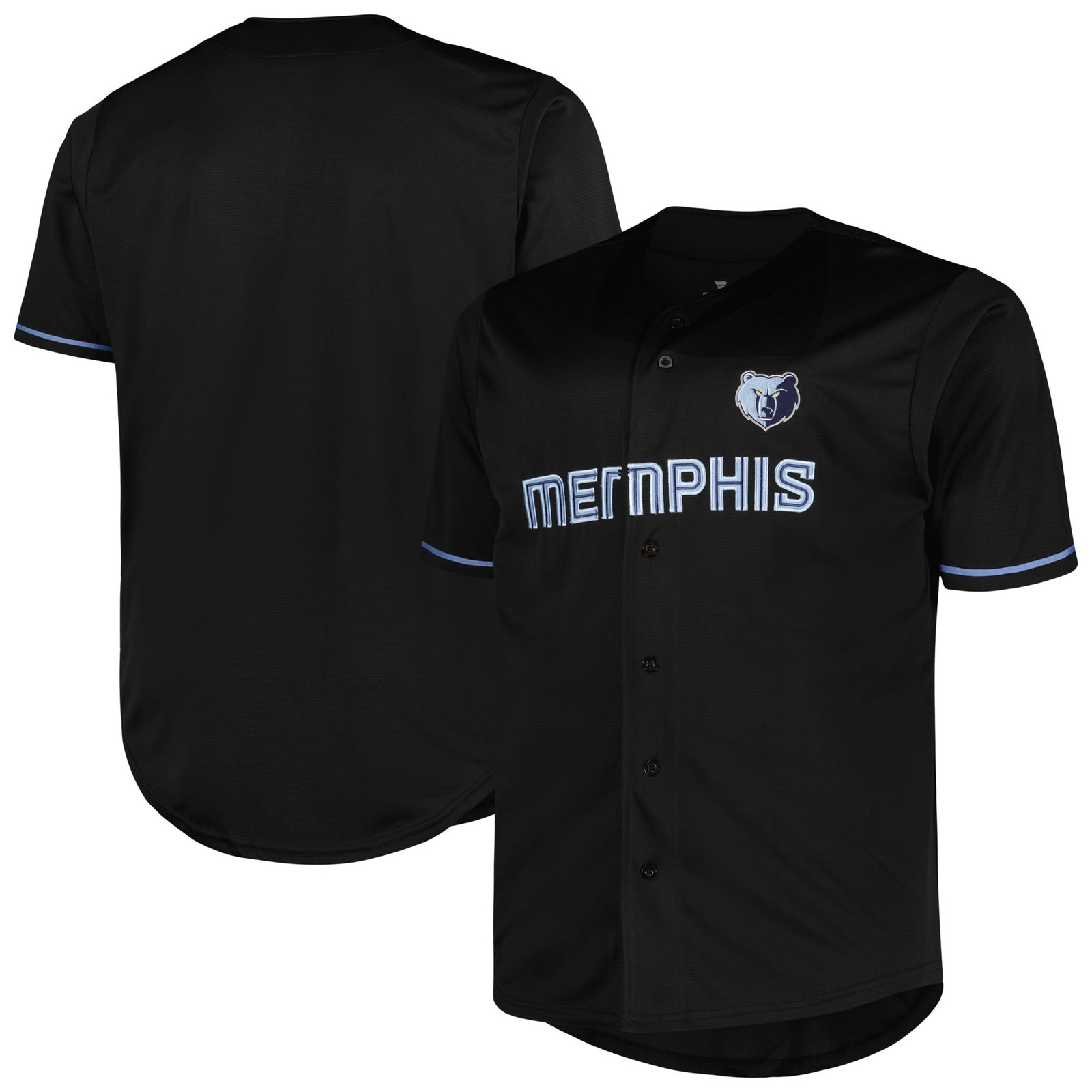Memphis Grizzlies Big & Tall Pop Jersey Black - front and back view