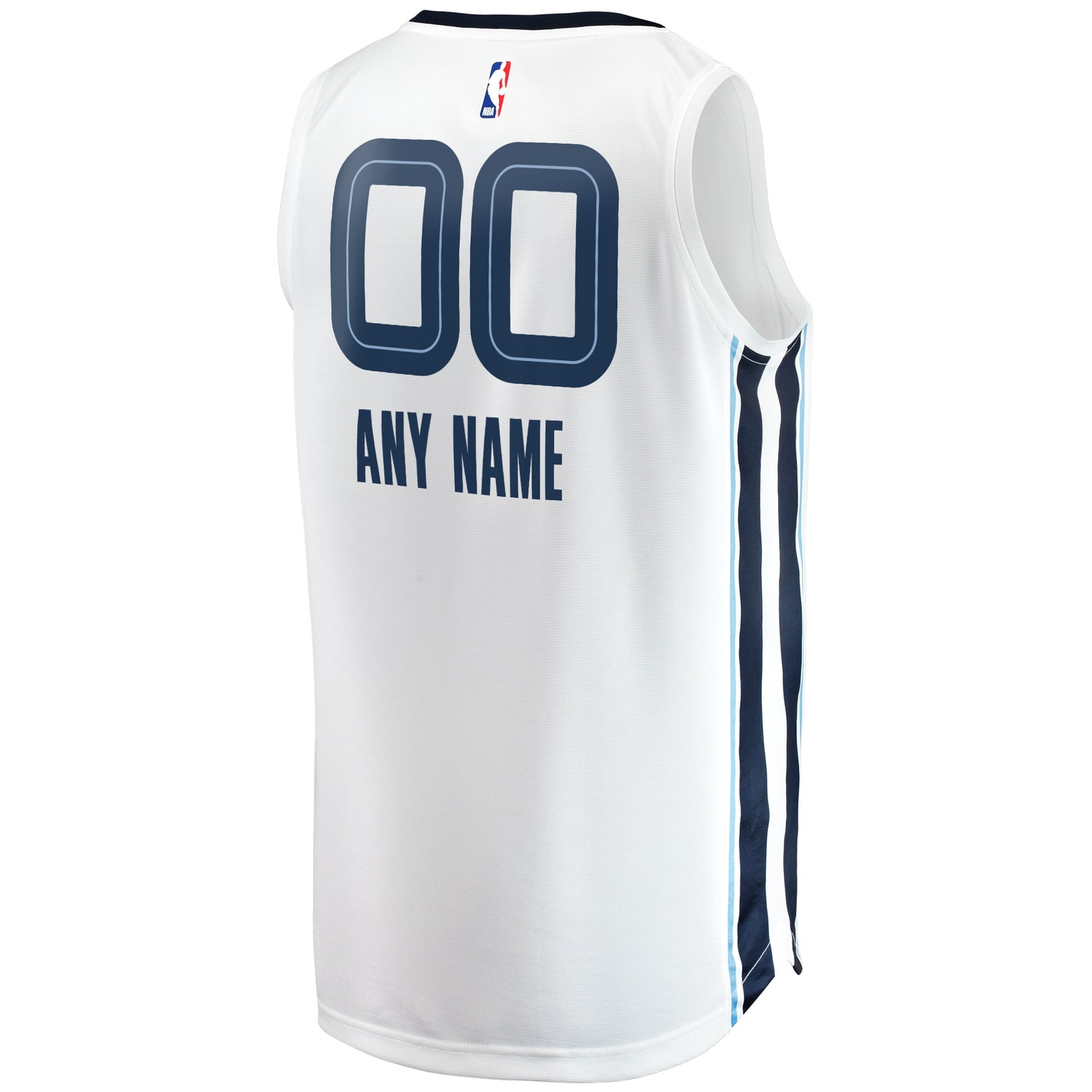 Memphis Grizzlies Fast Break Custom Fan Version Jersey Association Edition White - back view