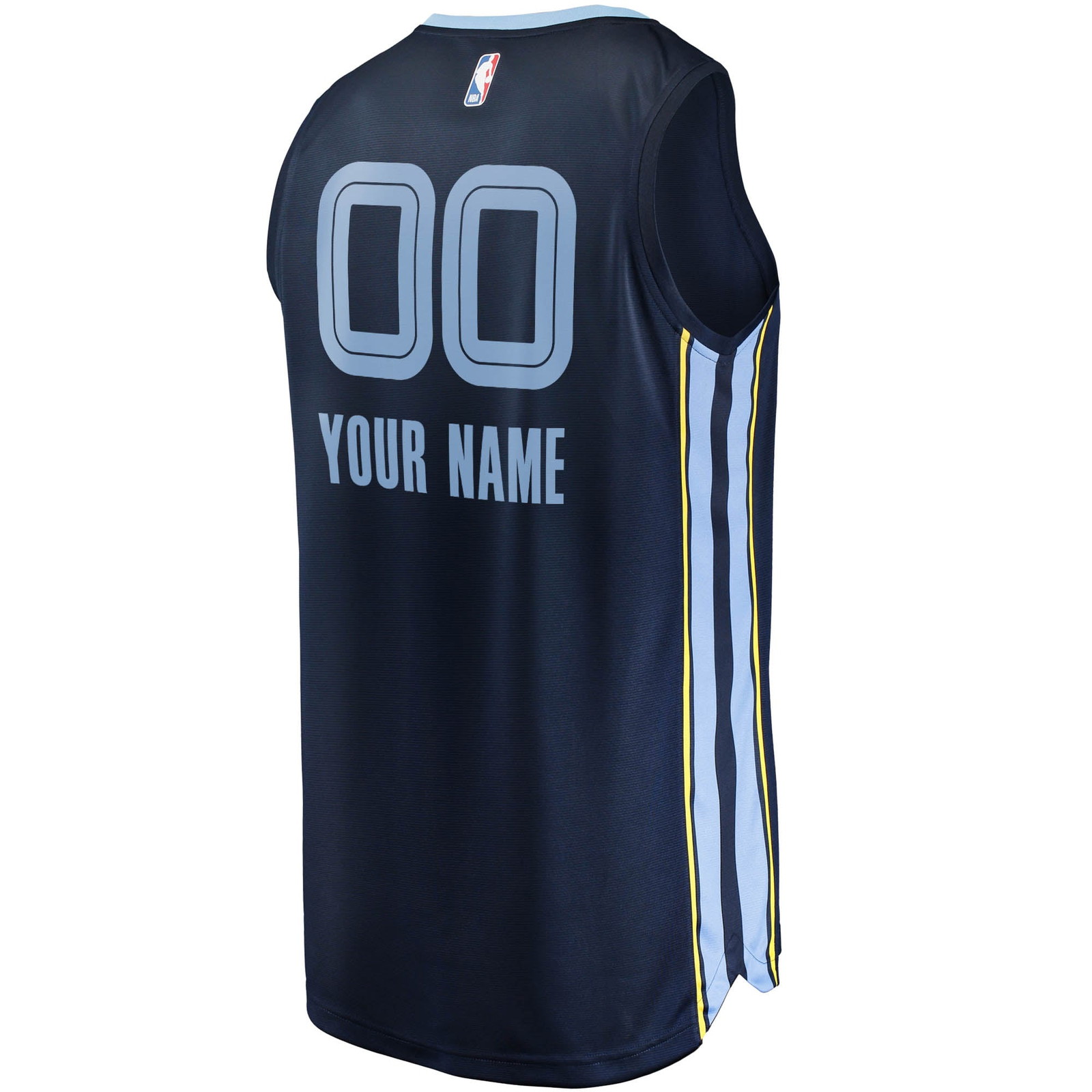 Memphis Grizzlies Fast Break Custom Fan Version Jersey Navy Icon Edition - back view