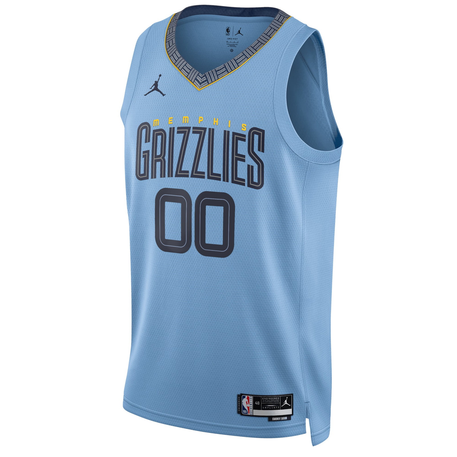 Memphis Grizzlies Unisex 2022/23 Swingman Custom Jersey Statement Edition Blue - front view
