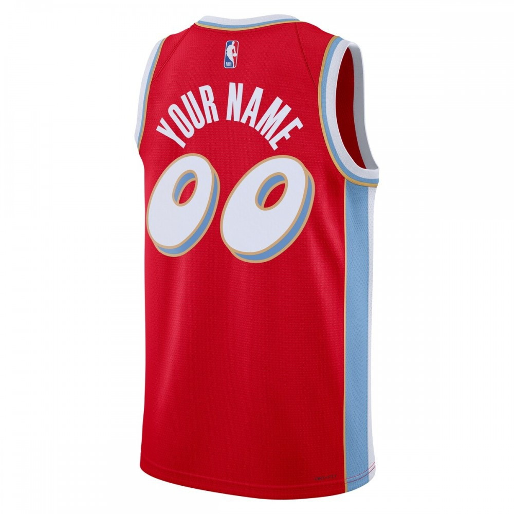 Memphis Grizzlies Unisex 2024/25 Custom Swingman Jersey City Edition Red - back view