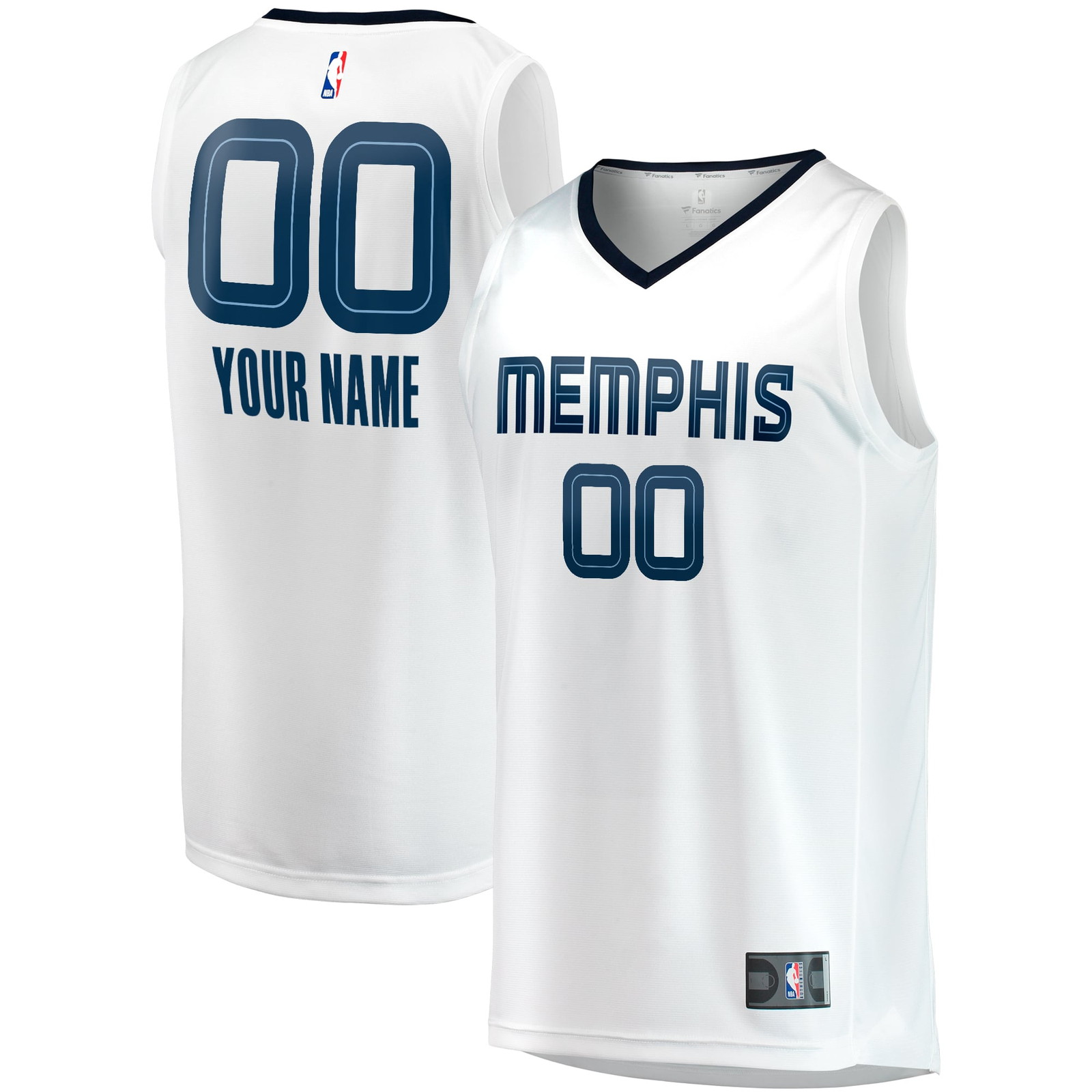 Memphis Grizzlies Youth Fast Break Fan Version Custom Jersey Association - front and back view