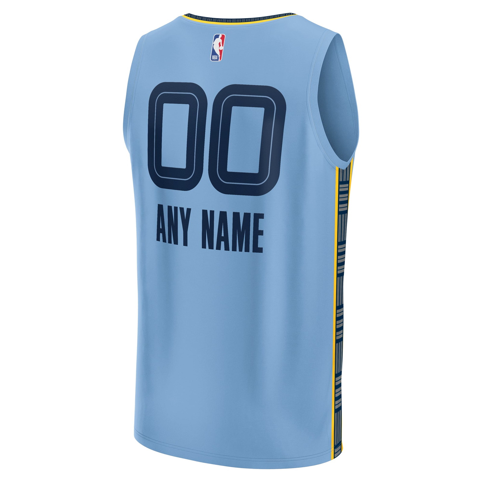 Memphis Grizzlies Custom Fast Break Jersey Statement Edition Light Blue - back view