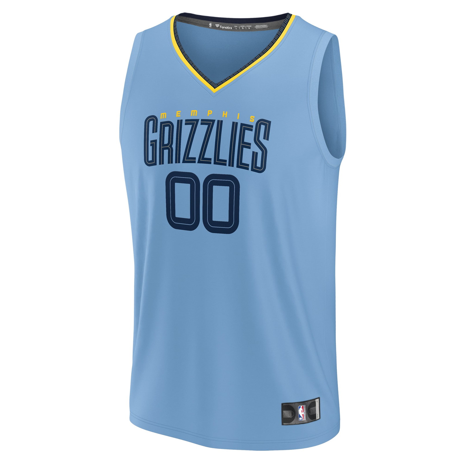 Memphis Grizzlies Custom Fast Break Jersey Statement Edition Light Blue - front view