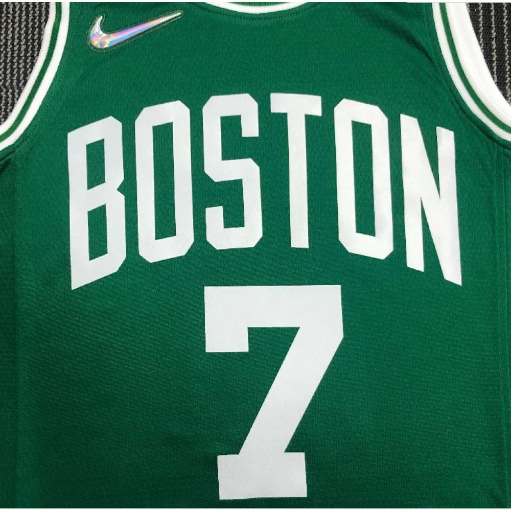 Men's Boston Celtics Jaylen Brown #7 Green 2021/22 Diamond Swingman Jersey Icon Edition - back view