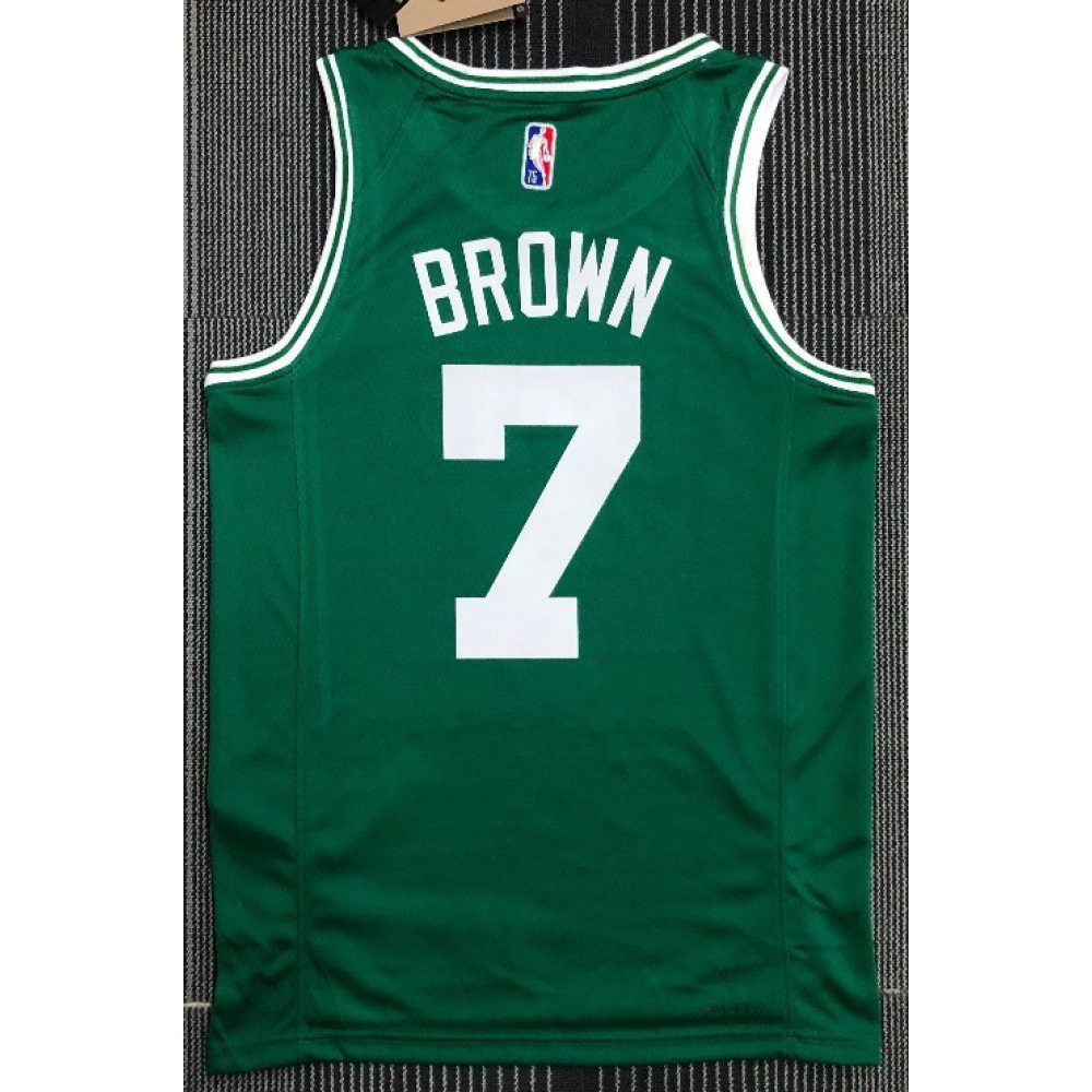 Men's Boston Celtics Jaylen Brown #7 Green 2021/22 Diamond Swingman Jersey Icon - second front view