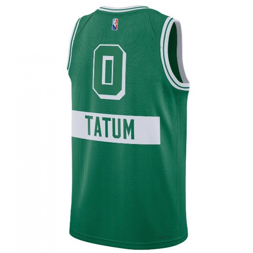 Men's Boston Celtics Jaylen Tatum #0 Green 2021/22 Swingman Jersey City Edition - second front view