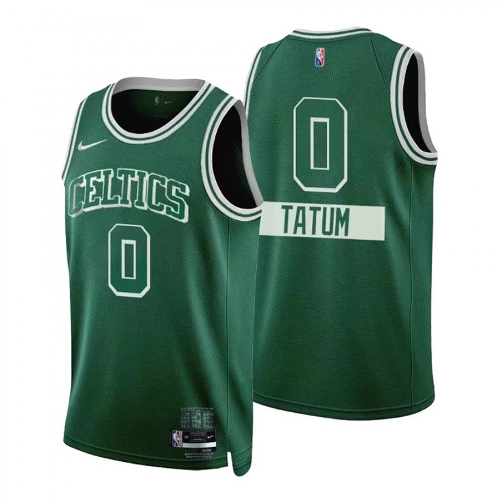 Men's Boston Celtics Jaylen Tatum #0 Green 2021/22 Swingman Jersey City Edition - front view