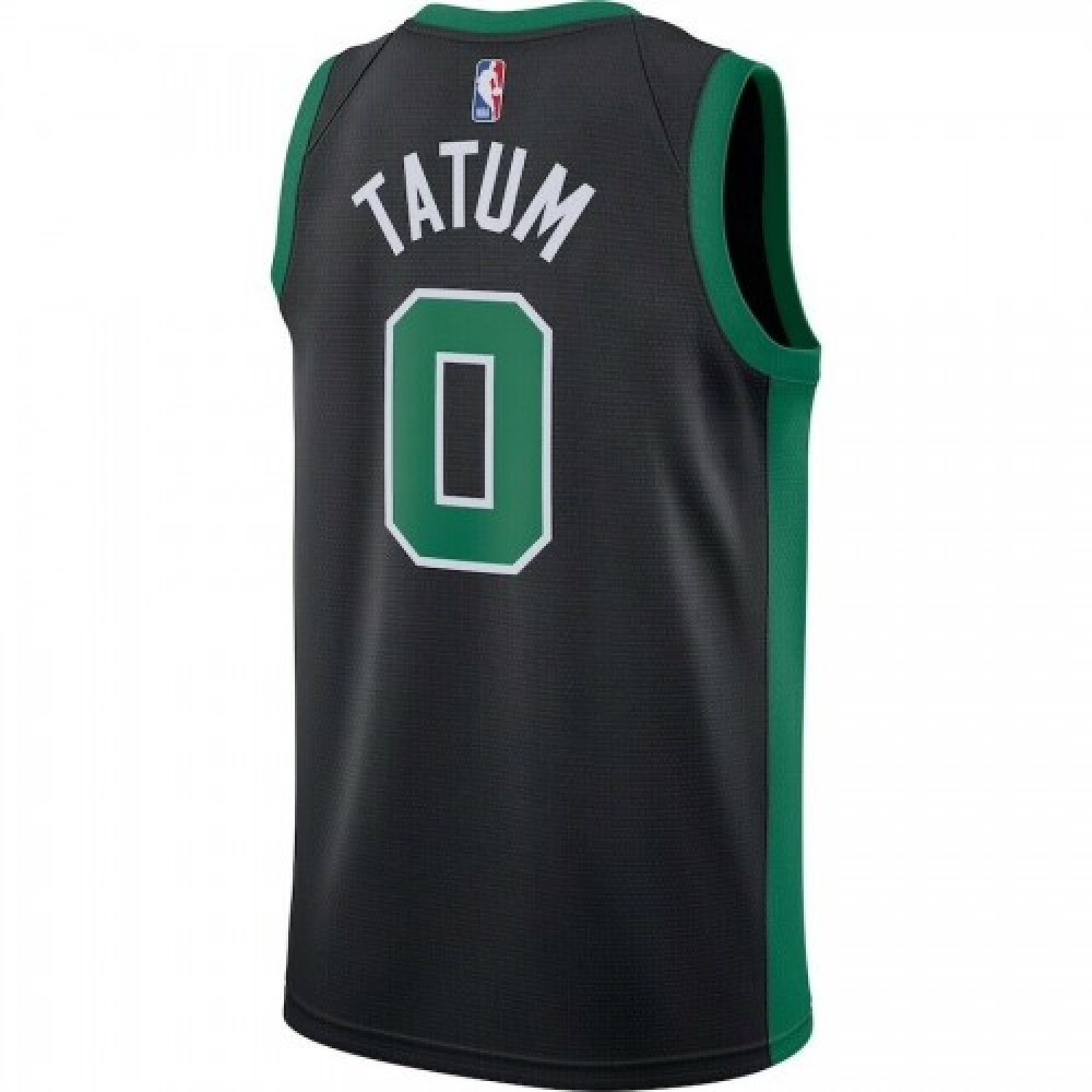 Men's Boston Celtics Jayson Tatum #0 Black 2020/21 Swingman Jersey Statement Edition - back view