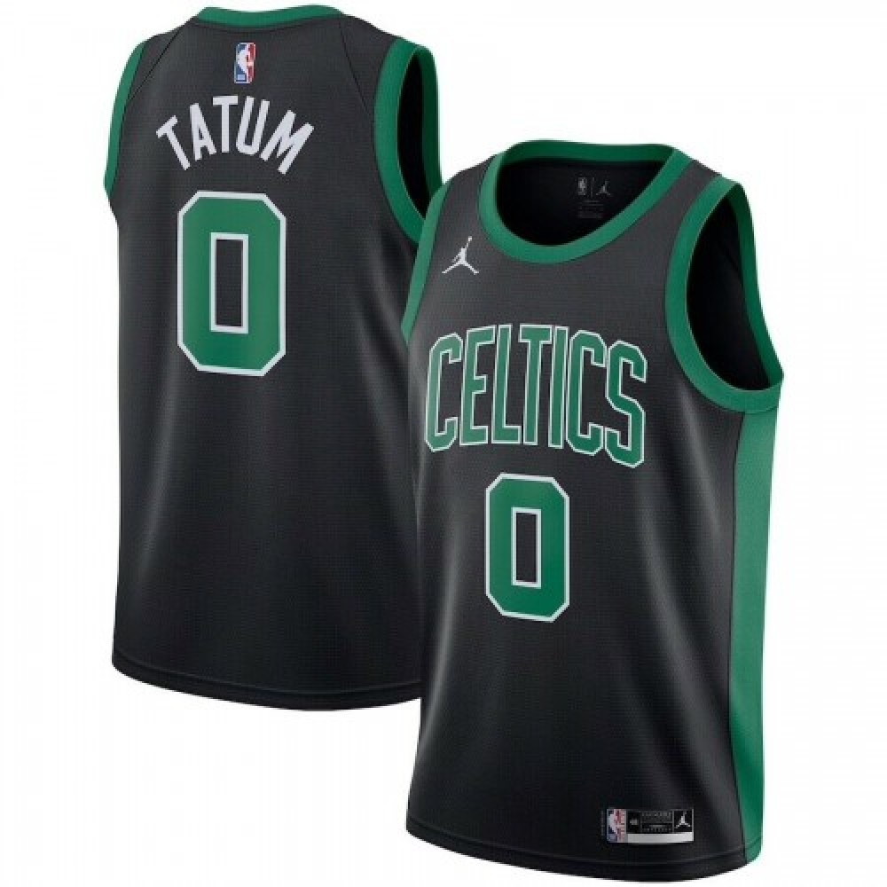Men's Boston Celtics Jayson Tatum #0 Black 2020/21 Swingman Jersey Statement Edition - front view