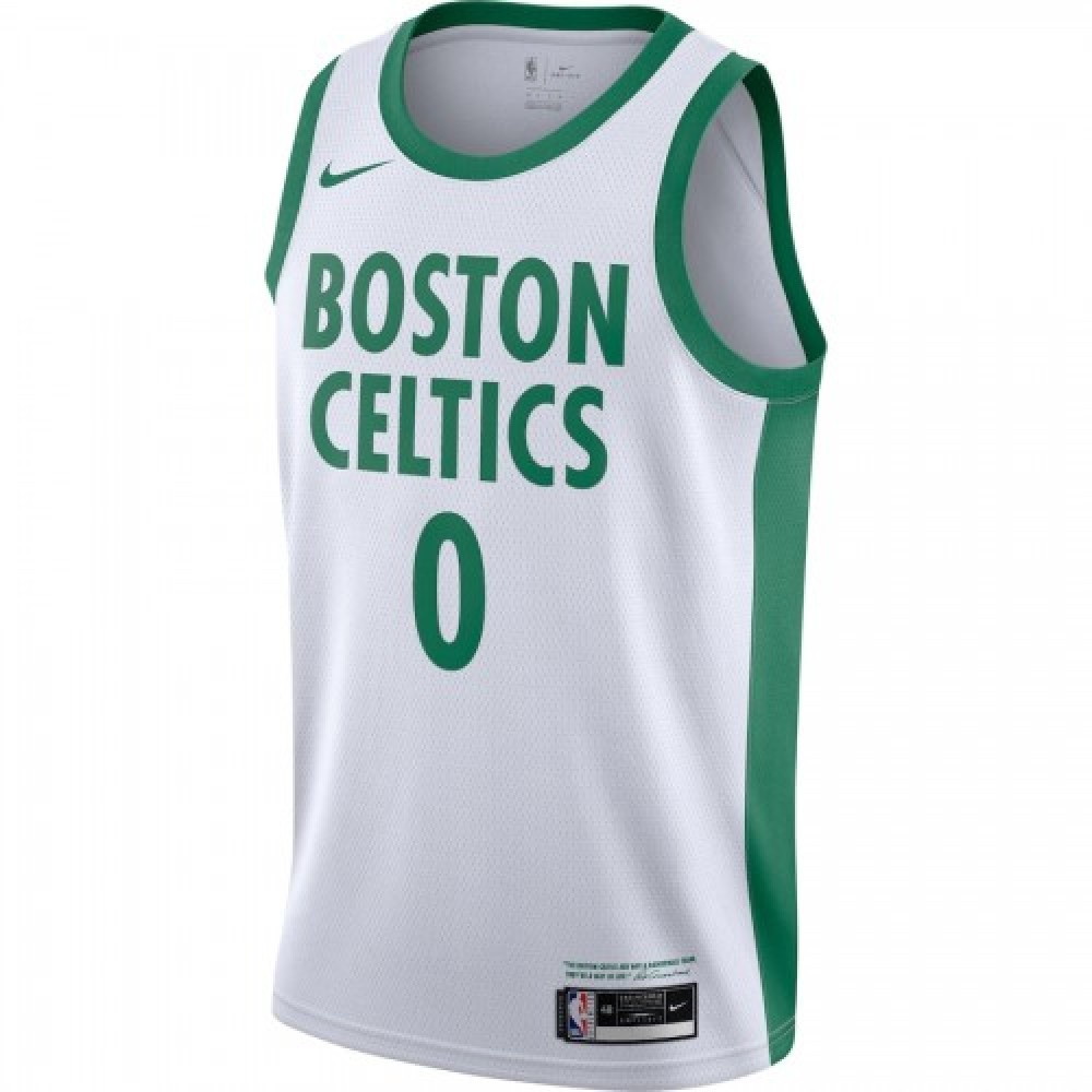 Men's Boston Celtics Jayson Tatum #0 White 2020/21 Swingman Player Jersey – - second front view
