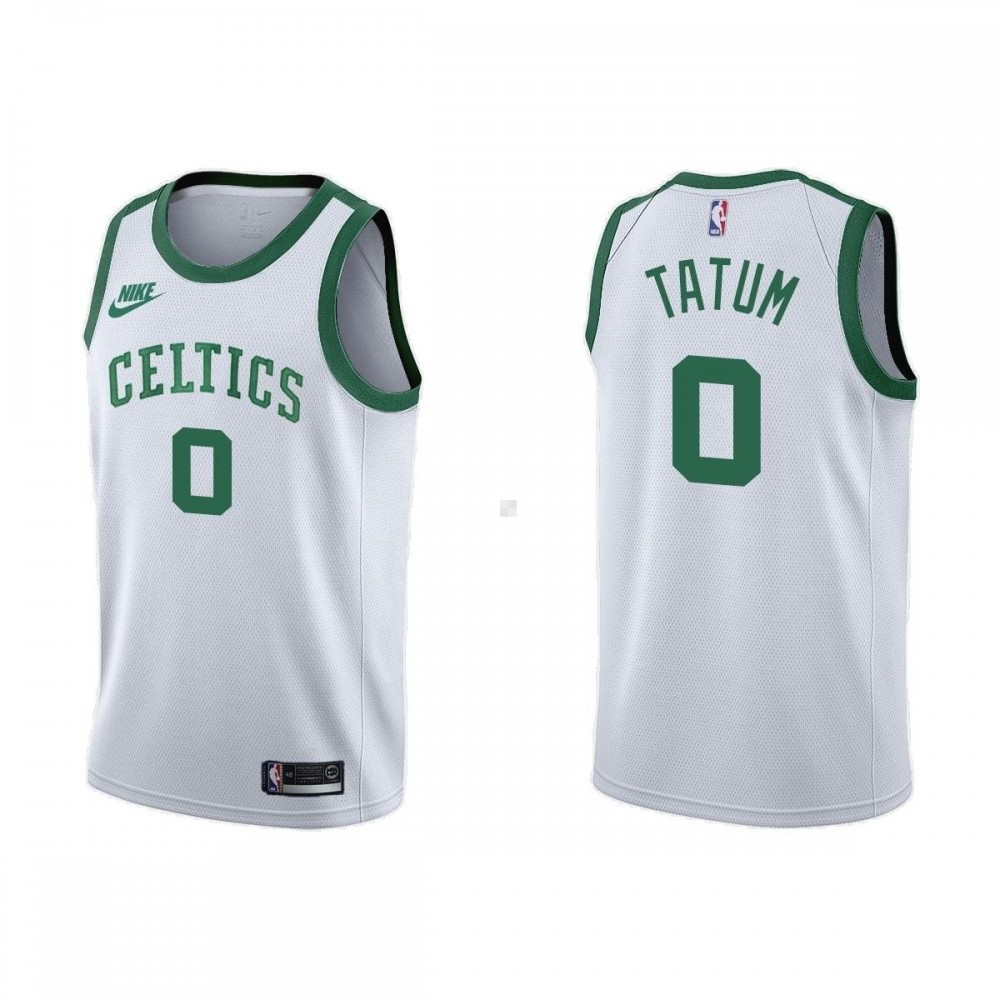 Men's Boston Celtics Jayson Tatum #0 White 2021/22 75th Anniversary Jersey-Classic - front view