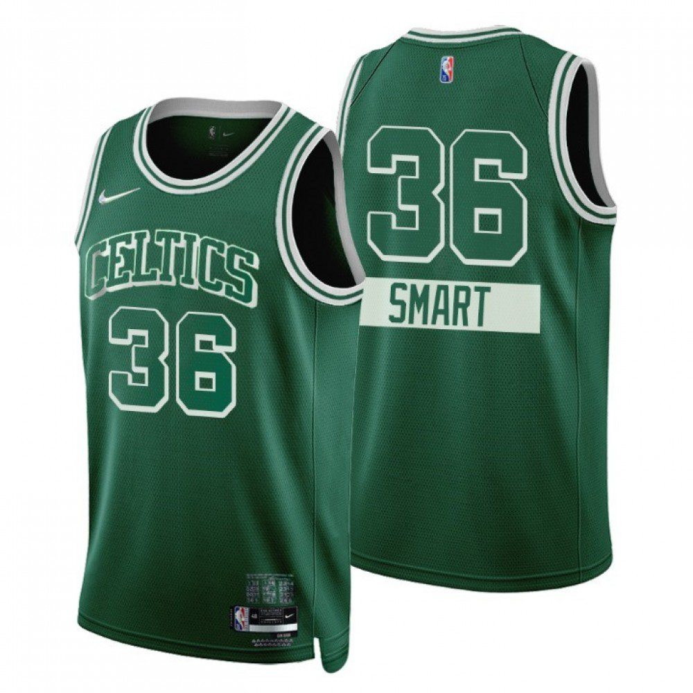 Men's Boston Celtics Marcus Smart #36 Green 2021/22 Swingman NBA Jersey City Edition - front view