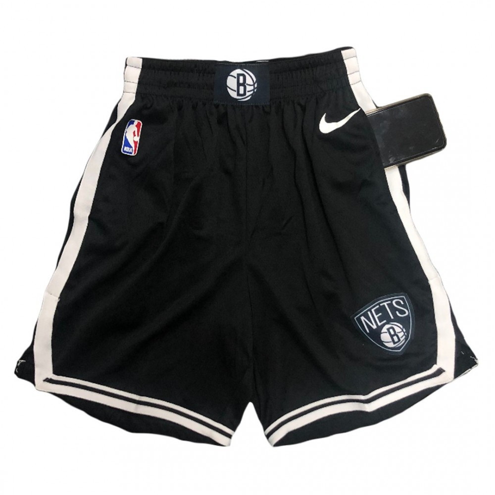 Men's Brooklyn Nets Black 2019/20 Swingman NBA Shorts Icon Edition - back view