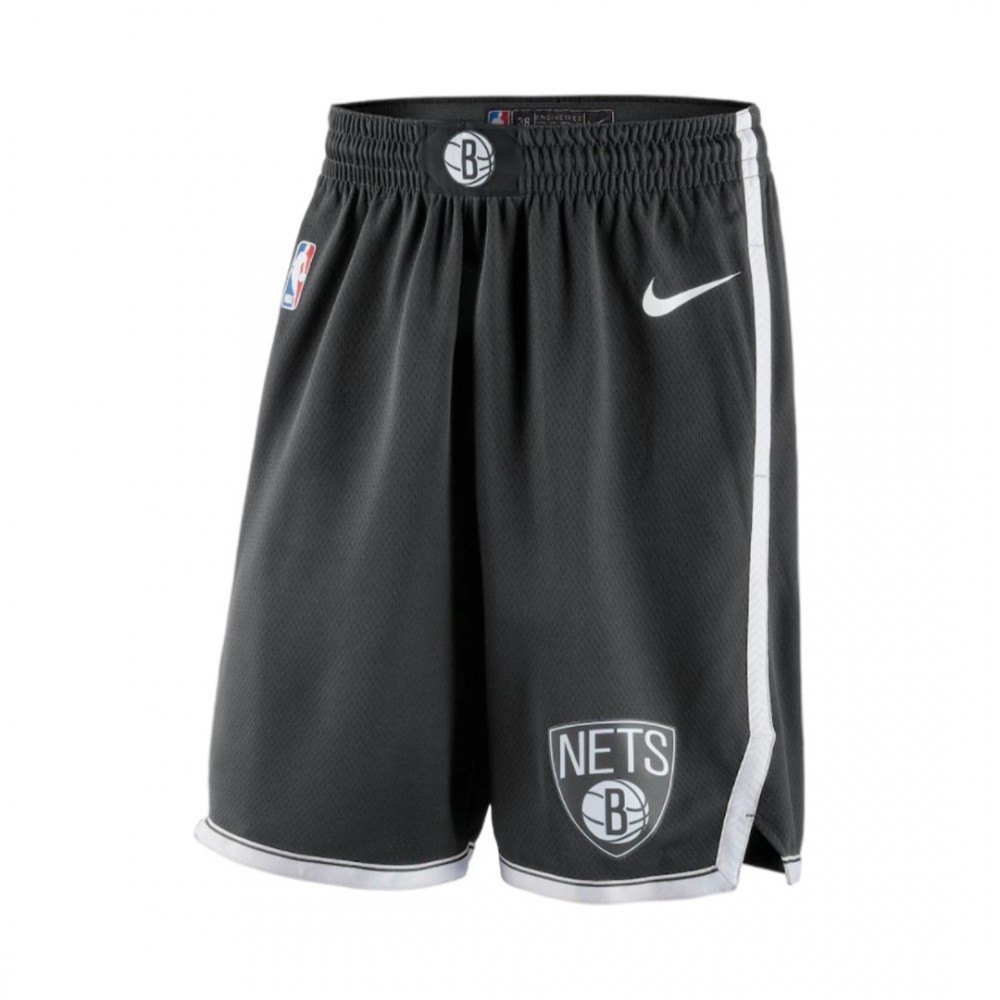 Men's Brooklyn Nets Black 2019/20 Swingman NBA Shorts Icon Edition - front view
