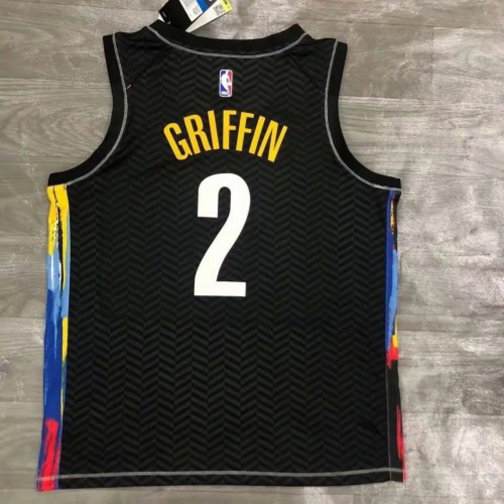 Men's Brooklyn Nets Blake Griffin #2 Black 2020/21 Swingman Jersey City Edition - back view