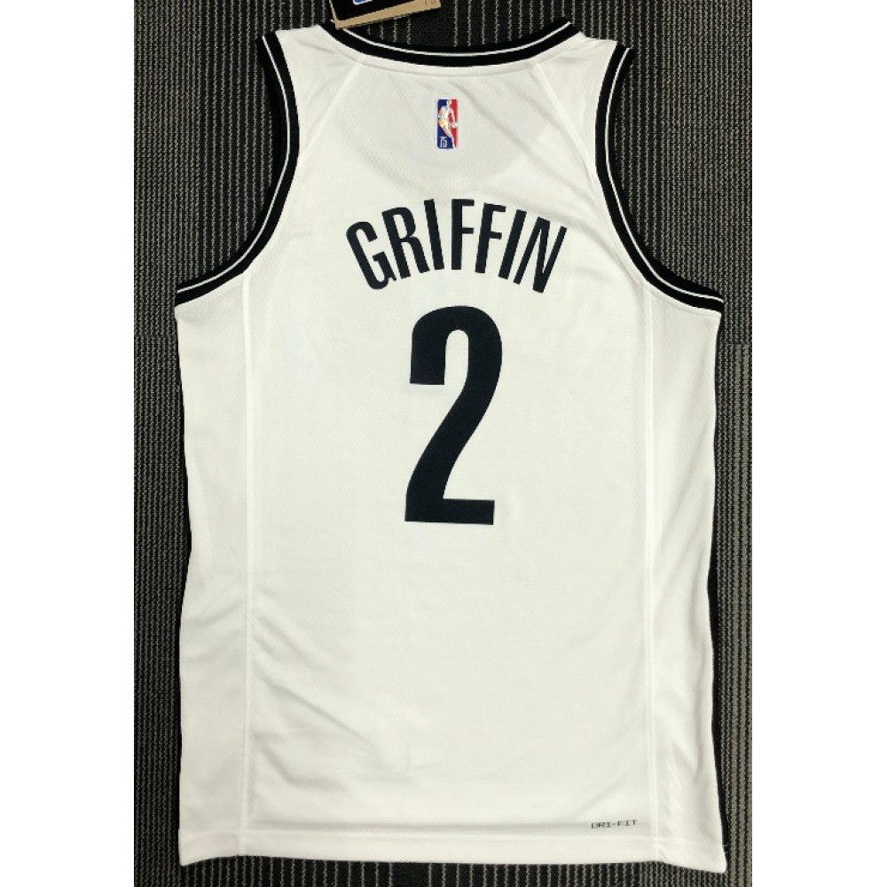 Men's Brooklyn Nets Blake Griffin #2 White 2021 Swingman NBA Jersey Icon Edition - back view