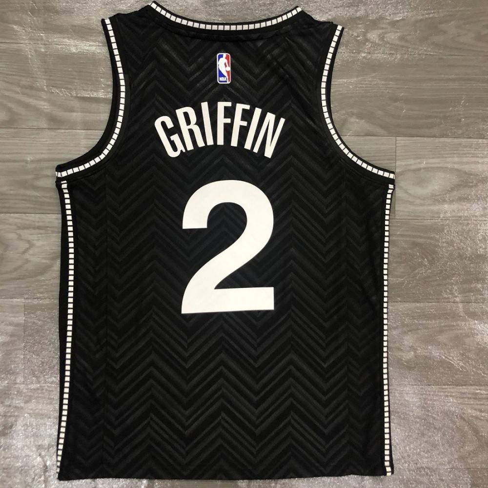 Men's Brooklyn Nets Blake Griffin Black 2020/21 Swingman Player Jersey – Earned Edition - back view