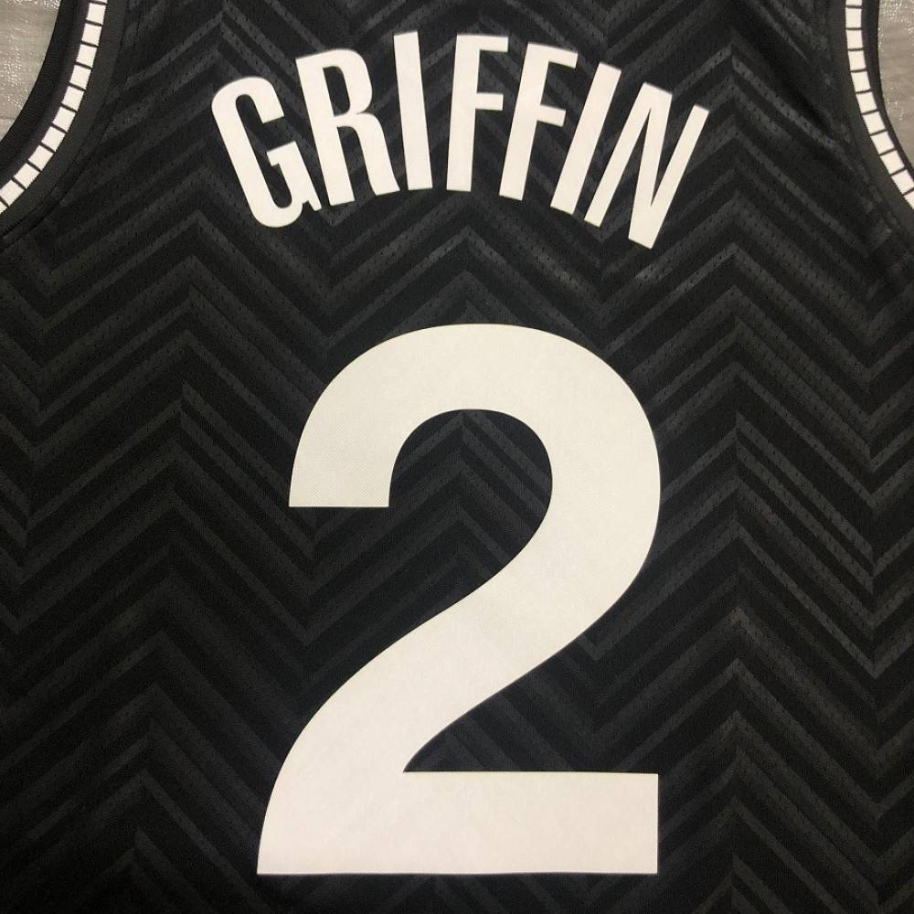 Men's Brooklyn Nets Blake Griffin Black 2020/21 Swingman Player Jersey – Earned - close-up detail 2