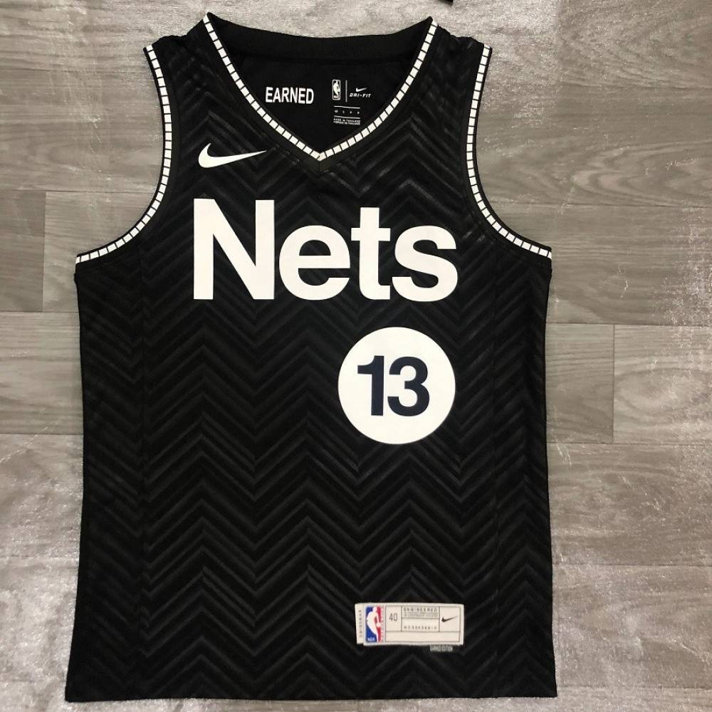 Men's Brooklyn Nets James Harden #13 Black 2020/21 Swingman Player Jersey – - second front view