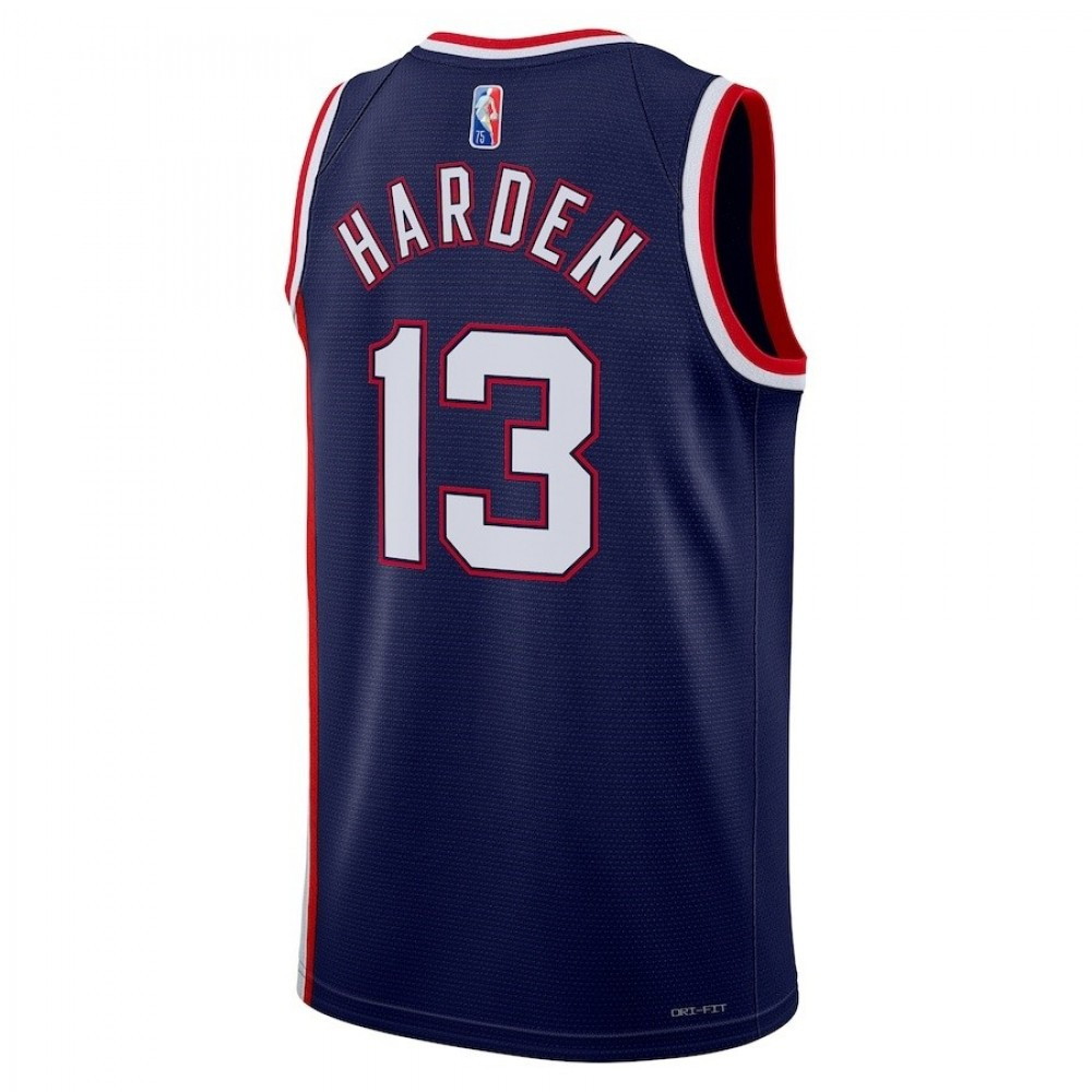 Men's Brooklyn Nets James Harden #13 Navy 2021/22 Swingman Jersey City Edition - second front view