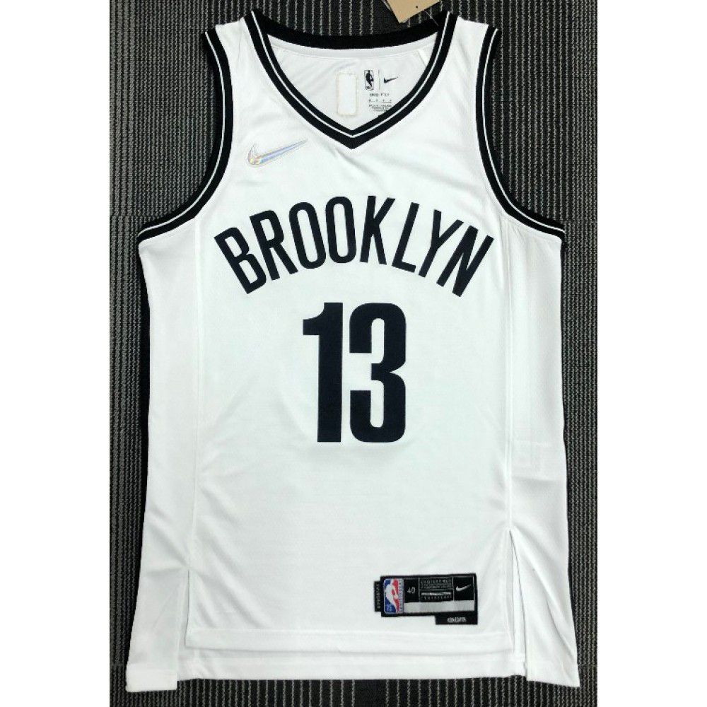 Men's Brooklyn Nets James Harden #13 White 2021 Swingman NBA Jersey Icon Edition - second front view