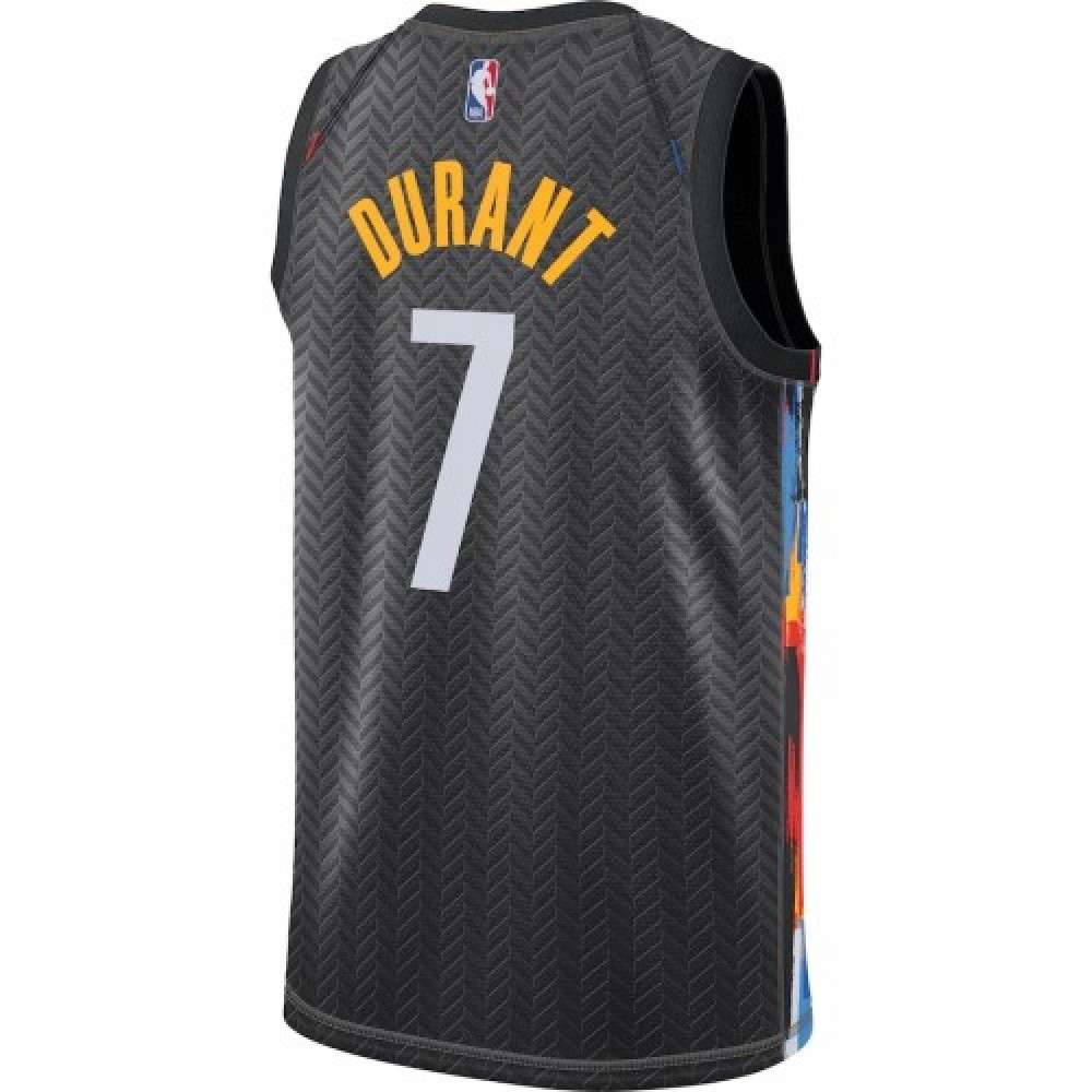 Men's Brooklyn Nets Kevin Durant #7 Black 2020/21 Swingman Player Jersey – City Edition - back view