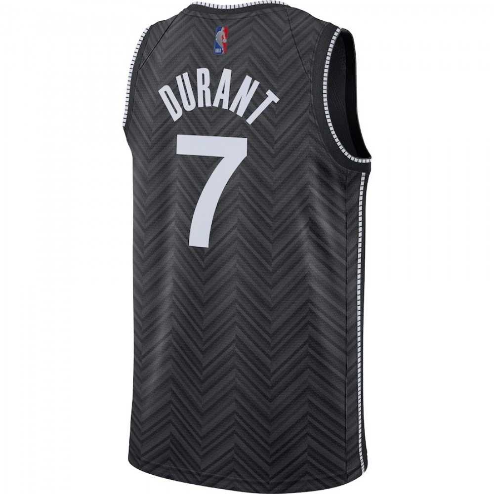 Men's Brooklyn Nets Kevin Durant #7 Black 2020/21 Swingman Player Jersey – Earned - back view