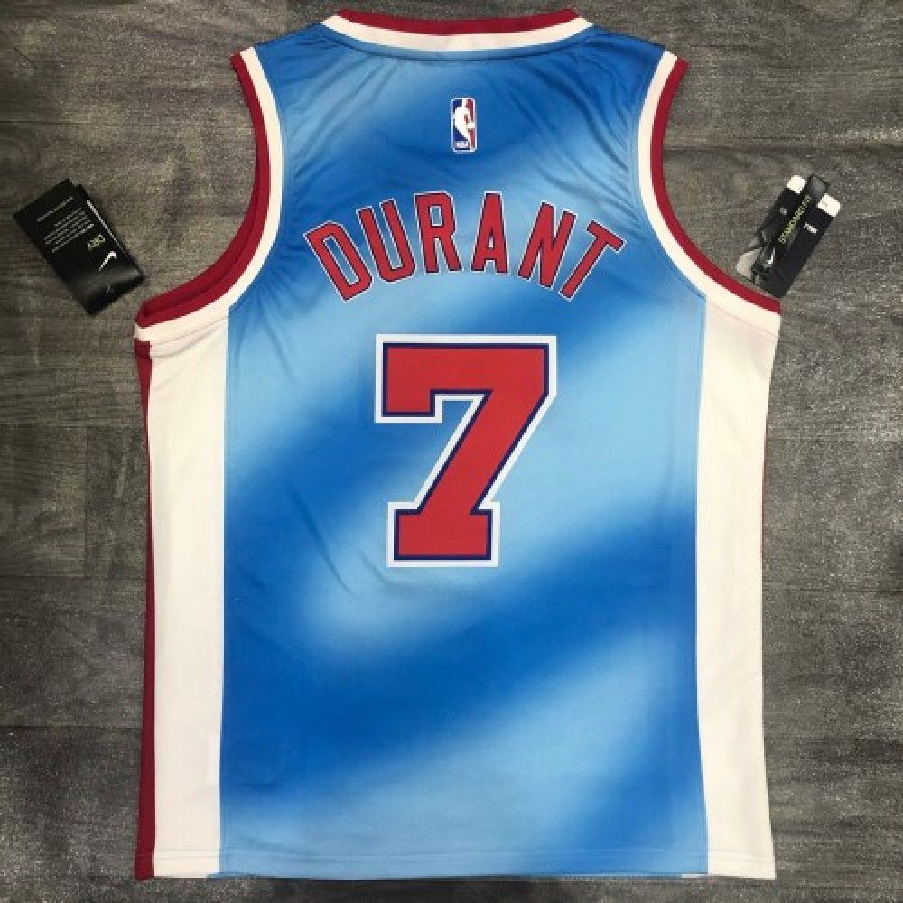 Men's Brooklyn Nets Kevin Durant #7 Blue 2020/21 Swingman Jersey Classic Edition - back view