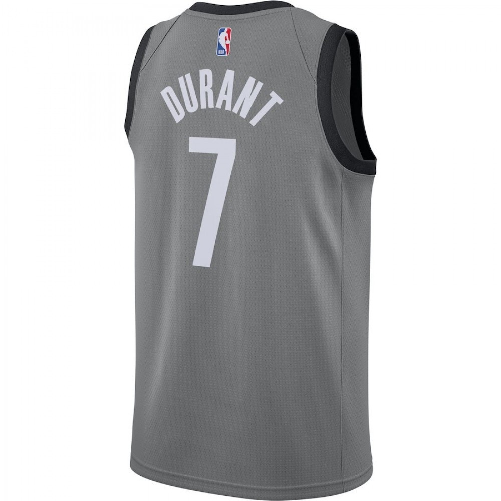 Men's Brooklyn Nets Kevin Durant #7 Gray 2020/21 Swingman Jersey Statement Edition - back view