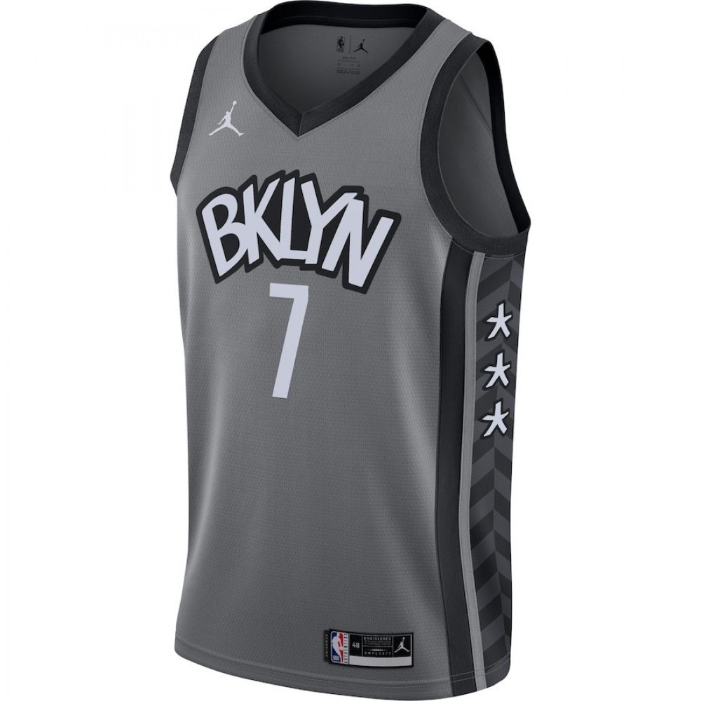 Men's Brooklyn Nets Kevin Durant #7 Gray 2020/21 Swingman Jersey Statement - second front view
