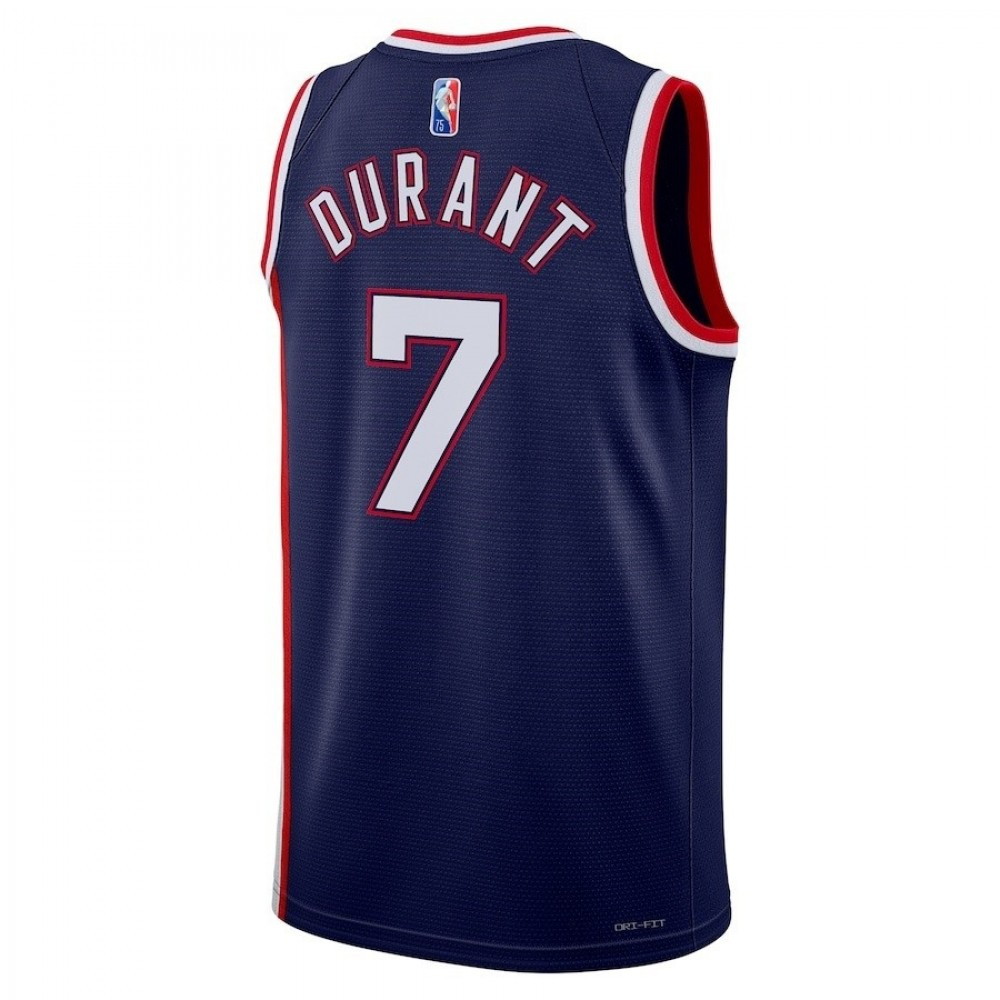 Men's Brooklyn Nets Kevin Durant #7 Navy 2021/22 Swingman Jersey City Edition - back view