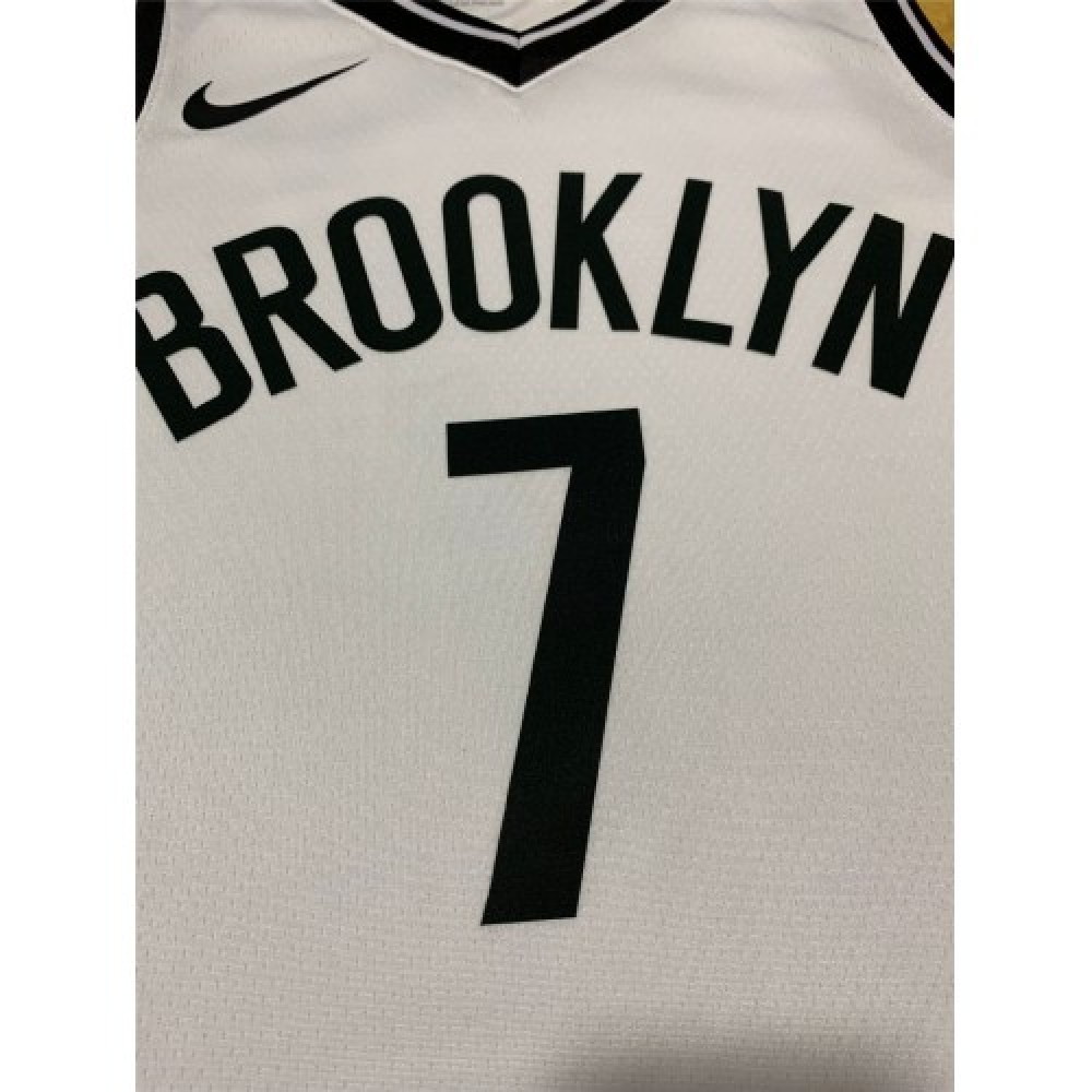 Men's Brooklyn Nets Kevin Durant No.7 White 2020/21 Swingman Jersey Association Edition - back view