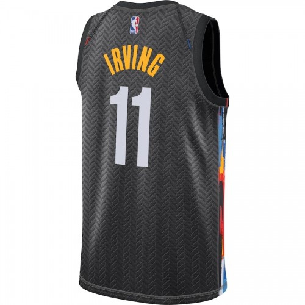 Men's Brooklyn Nets Kyrie Irving #11 Black 2020/21 Swingman Player Jersey – City Edition - back view