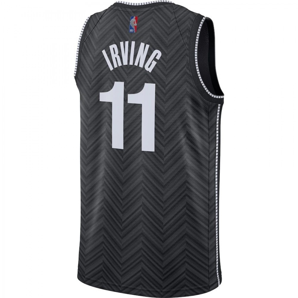 Men's Brooklyn Nets Kyrie Irving #11 Black 2020/21 Swingman Player Jersey – Earned - back view