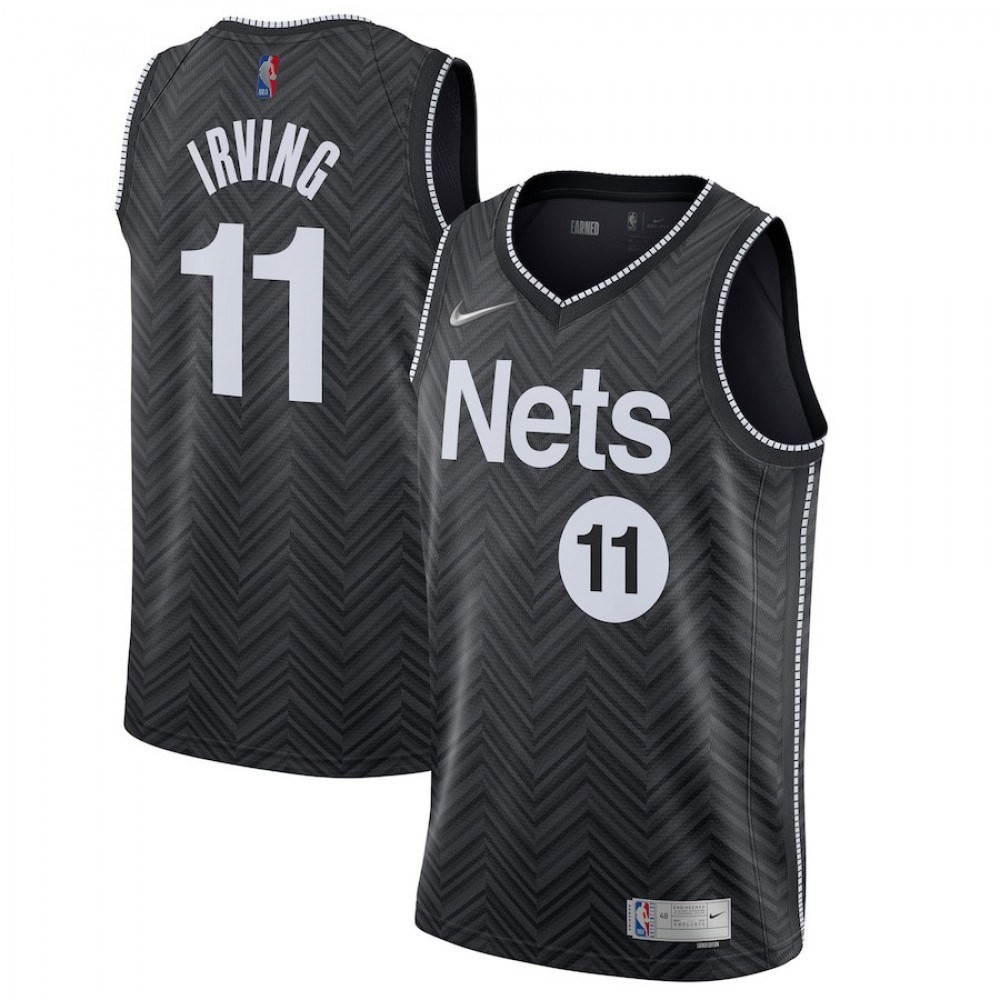 Men's Brooklyn Nets Kyrie Irving #11 Black 2020/21 Swingman Player Jersey – Earned - front view