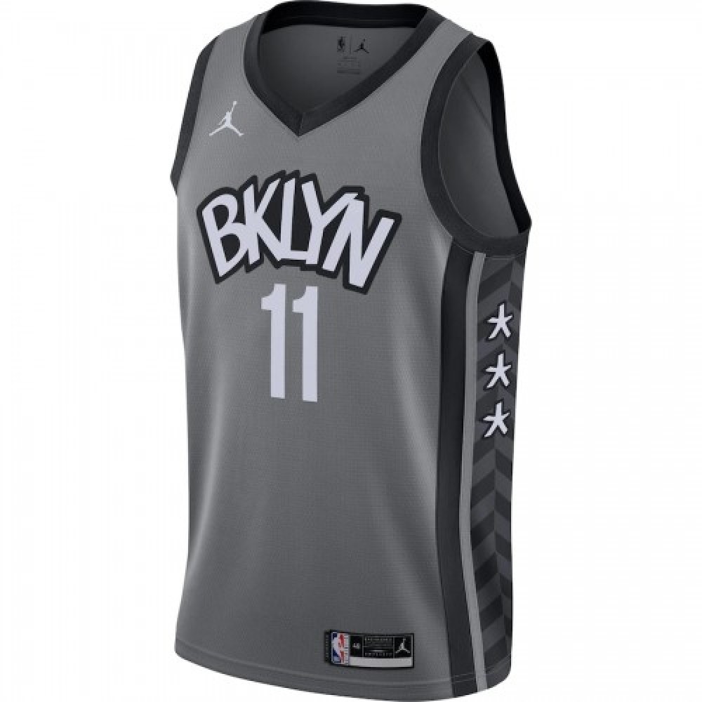 Men's Brooklyn Nets Kyrie Irving #11 Gray 2020/21 Swingman Jersey Statement - second front view