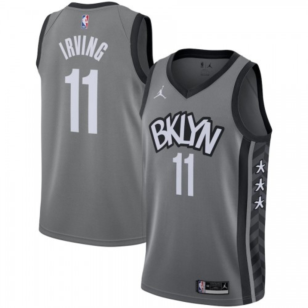 Men's Brooklyn Nets Kyrie Irving #11 Gray 2020/21 Swingman Jersey Statement Edition - front view