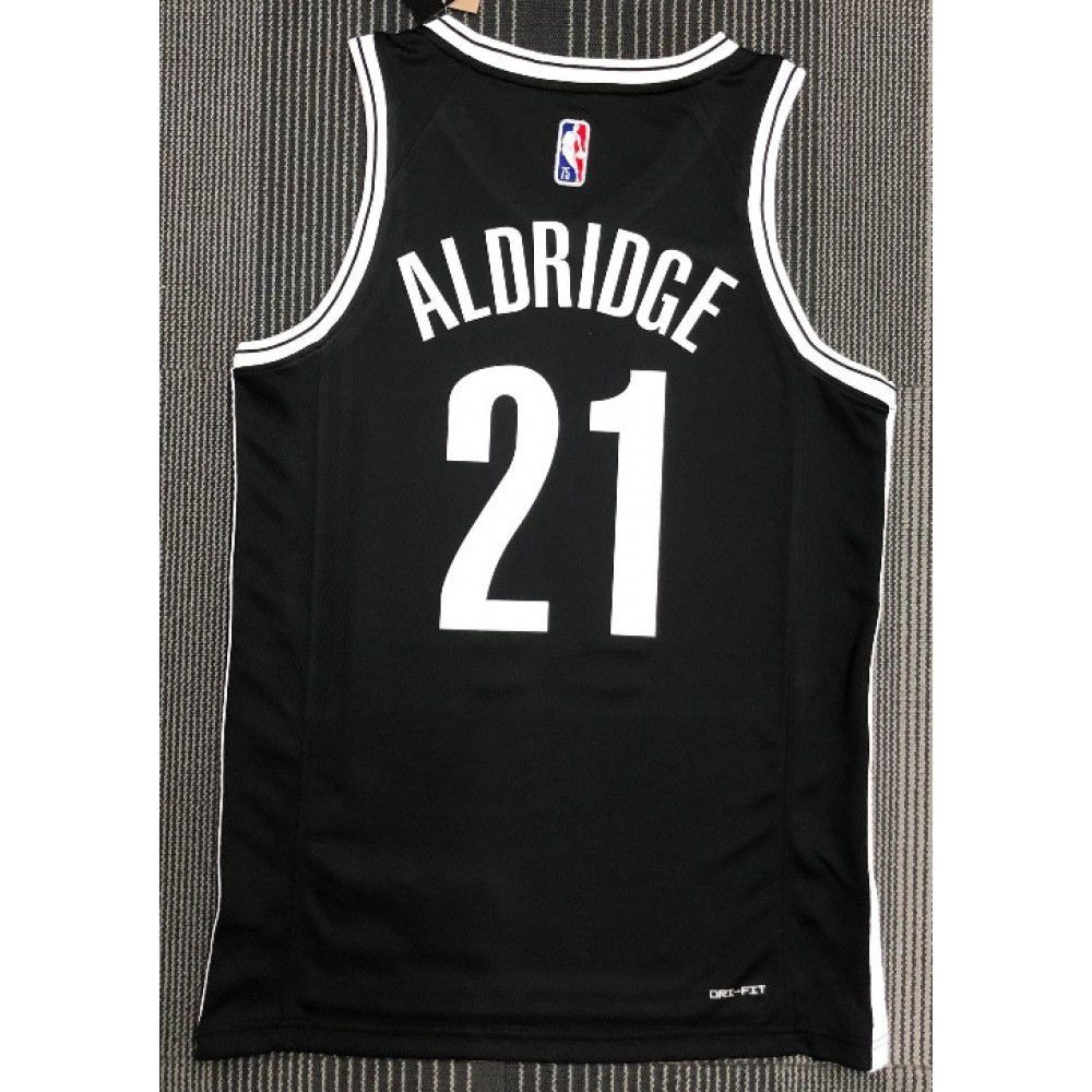 Men's Brooklyn Nets LaMarcus Aldridge #21 Black 2021 Swingman NBA Jersey Icon Edition - back view