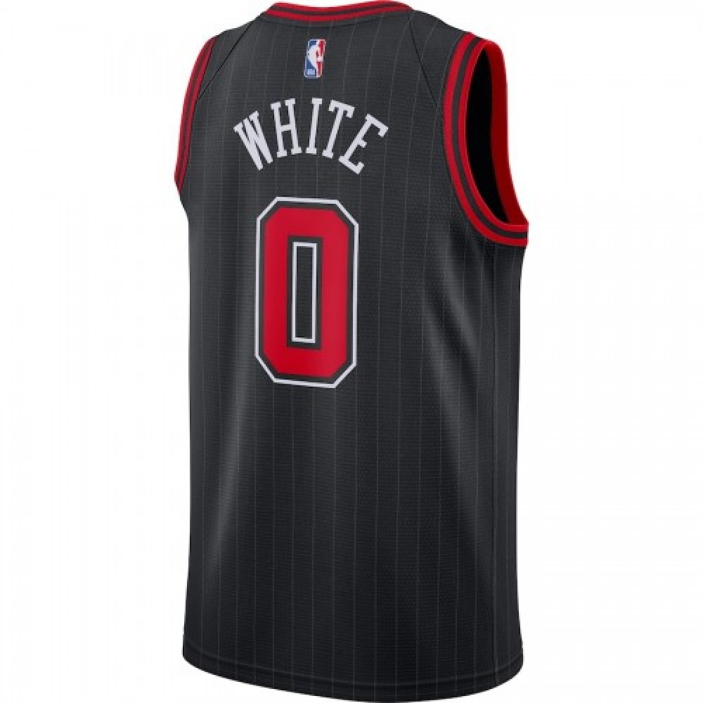 Men's Chicago Bulls Coby White #0 Black 2020/21 Swingman Jersey Statement Edition - back view