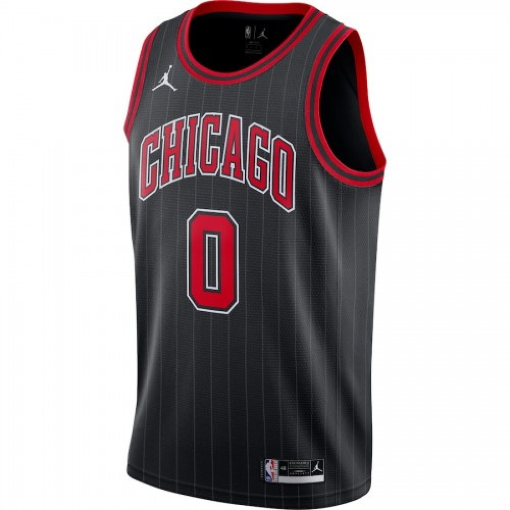 Men's Chicago Bulls Coby White #0 Black 2020/21 Swingman Jersey Statement - second front view