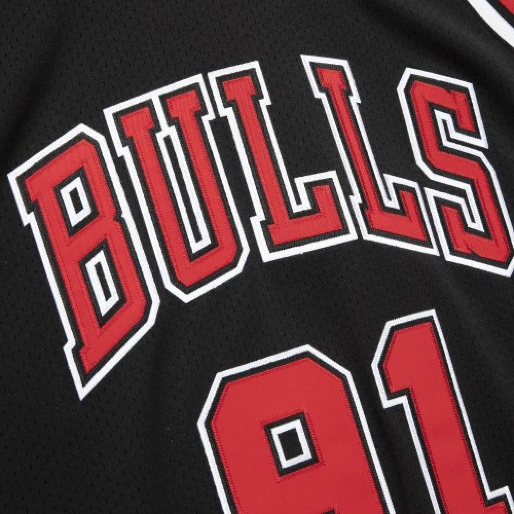 Men's Chicago Bulls Dennis Rodman #91 Throwback Black 97-98 Hardwood Classics - second front view