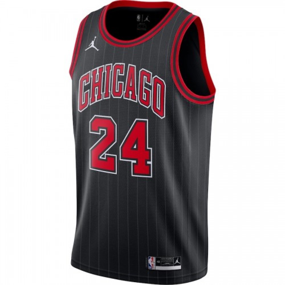 Men's Chicago Bulls Lauri Markkanen #24 Black 2020/21 Swingman Jersey-Statement - second front view