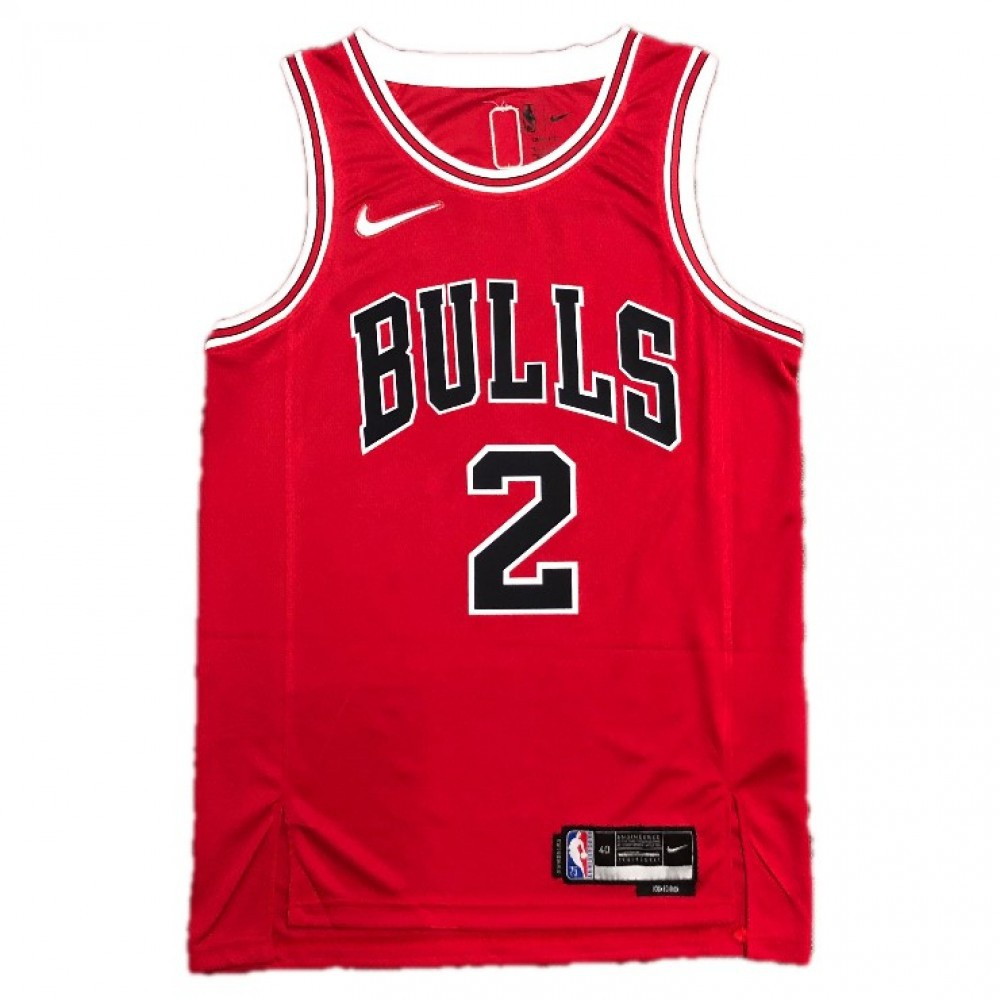 Men's Chicago Bulls Lonzo Ball #2 Red 2021 Swingman NBA Jersey Icon Edition - front view