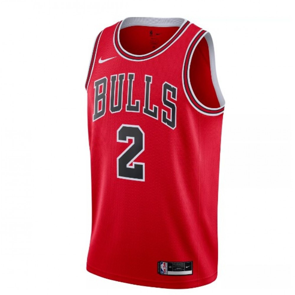 Men's Chicago Bulls Lonzo Ball #2 Red Swingman Jersey Icon Edition - second front view