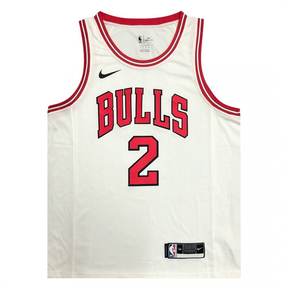 Men's Chicago Bulls Lonzo Ball #2 White Swingman Jersey Association Edition - second front view