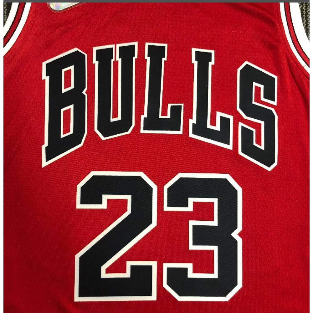 Men's Chicago Bulls Michael Jordan #23 Red 2021 Swingman NBA Jersey Icon Edition - back view