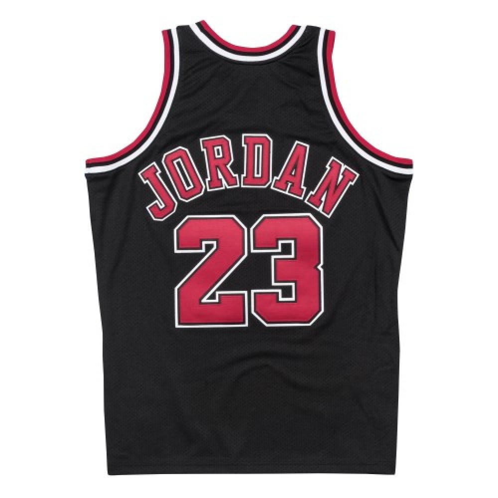 Men's Chicago Bulls Michael Jordan #23 Throwback Black 1997-98 Hardwood Classics Player - back view